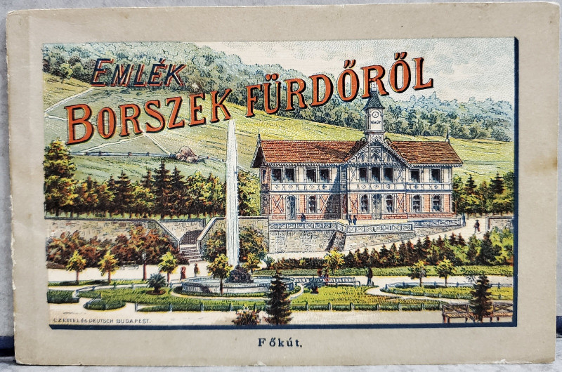 AMINTIRI DE LA BAILE BORSEC , PLIANT CU 5 CROMOLITOGRAFII ,  TIP ARMONICA , DATAT CU CREIONUL 1887