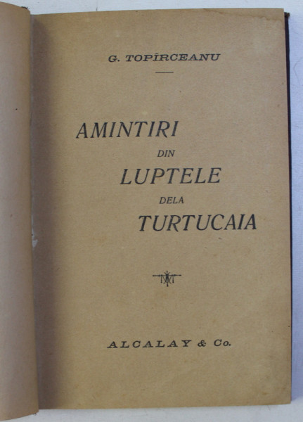 AMINTIRI DIN LUPTELE DE LA TURTUCAIA de G . TOPARCEANU , 1919