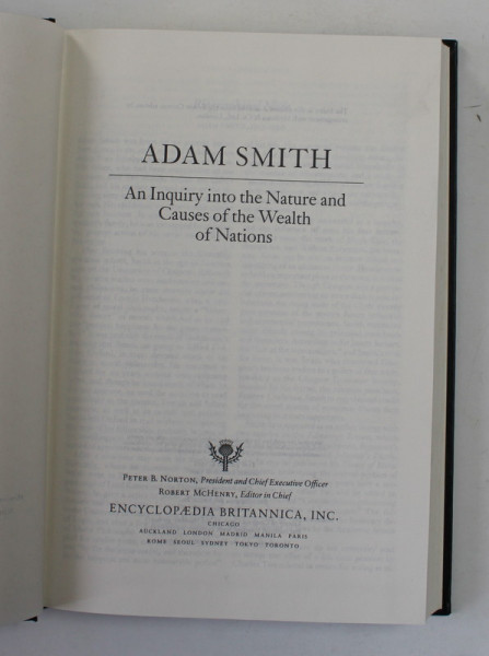 AN INQUIRY INTO THE NATURE AND CAUSES OF THE WEALTH OF NATIONS by ADAM SMITH , 1994