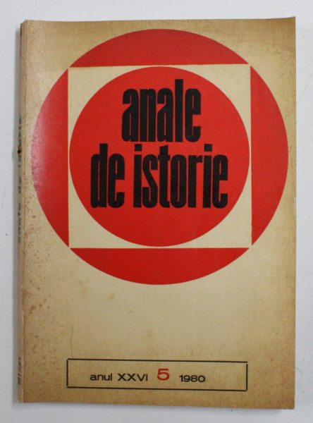 ANALE DE ISTORIE , ANUL XXVI 5 1980