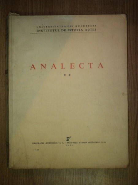 ANALECTA PARTEA A II A, 1944