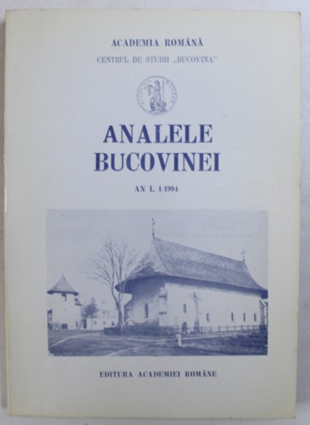 ANALELE BUCOVINEI AN I, 1/1994 de RADU GRIGOROVICI ... VLADIMIR TREBICI , 1994