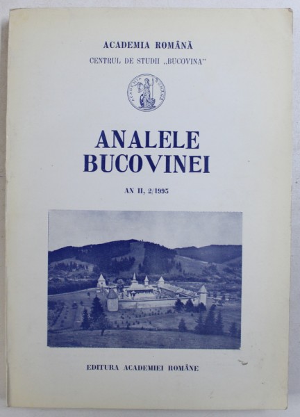 ANALELE BUCOVINEI AN II, 2/1995 de RADU GRIGOROVICI ... VLADIMIR TREBICI , 1995