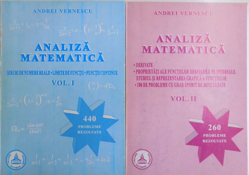 ANALIZA MATEMATICA de ANDREI VERNESCU , VOL I-II