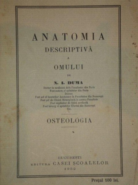 ANATOMIA DESCRIPTIVA A OMULUI-N.I.DUMA