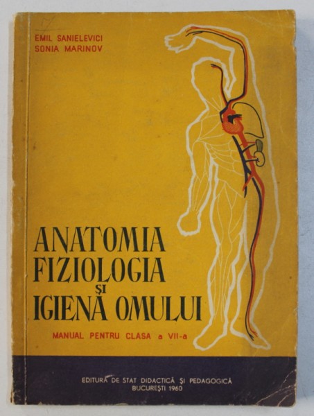 ANATOMIA SI FIZIOLOGIA OMULUI - MANUAL PENTRU CLASA A VII -A de EMIL SANIELEVICI si SONIA MARINOV , 1960