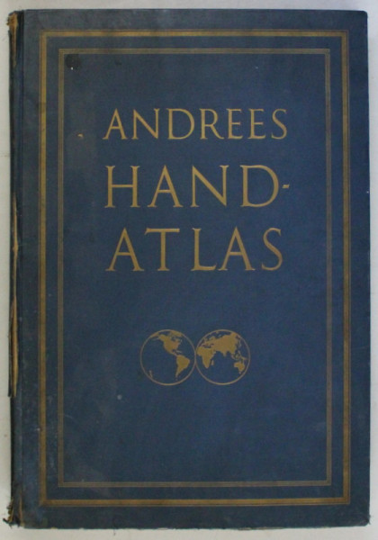 ANDREES HANDATLAS AUSGEWAHLTE, VOLLIG NEU BEARBEITETE AUSGABE IN EINE BANDE von KONRAD FRENZEL - LEIPZIG, 1937
