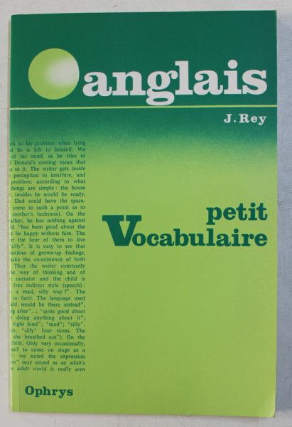 ANGLAIS  - PETIT VOCABULAIRE par J.REY , 1976