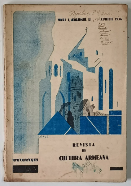 ANI , REVISTA DE CULTURA ARMEANA , ANUL I , VOLUMUL II , APRILIE , 1936