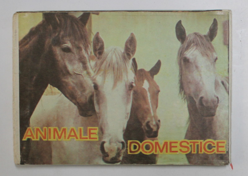 ANIMALE DOMESTICE , PLIANT CU IMAGINI , TIP ARMONICA , PENTRU COPII 1 -3 ANI , 1987