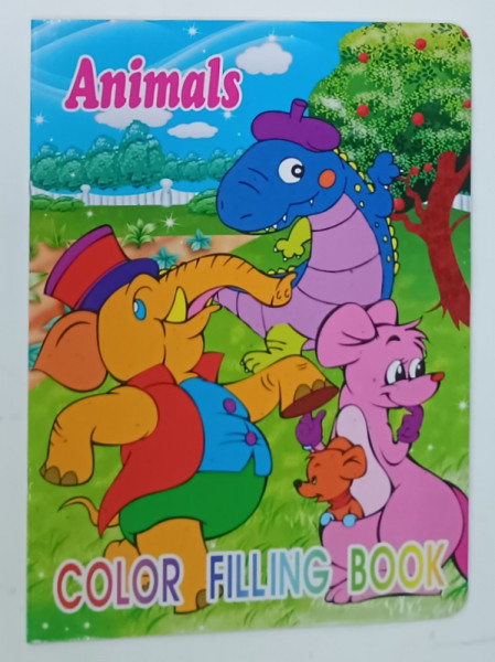 ANIMALS , COLOR FILLING BOOK , CONTINE SI STICKERE , ANII  '2000
