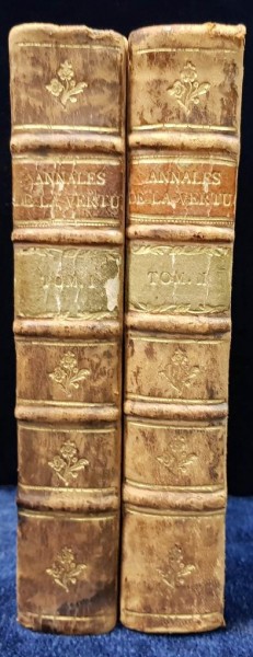 ANNALES DE LA VERTU OU COURS D'HISTOIRE AL'USAGE DES JEUNES PERSONNES PAR  M. Lambert et FJ Baudouin, 2 VOL. - PARIS, 1781