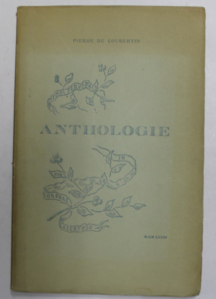 ANTHOLOGIE par PIERRE DE COUBERTIN , 1933