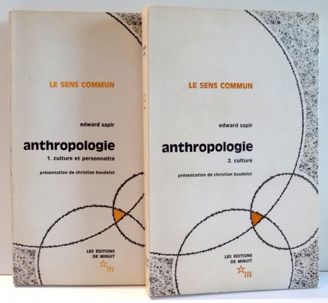 ANTHROPOLOGIE par EDWARD SAPIR, VOL I-II , 1967
