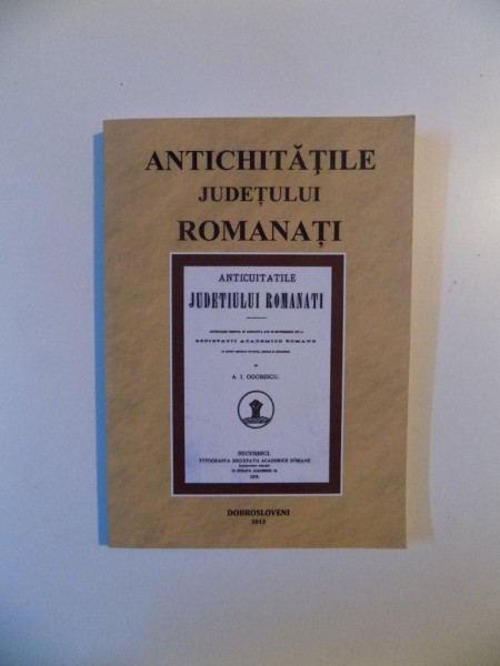 ANTICHITATILE JUDETULUI ROMANATI , 2013