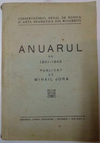 ANUARUL PE 1941-1942 PUBLICAT de MIHAIL JORA