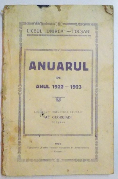 ANUARUL PE ANUL 1922-1923 , 1924