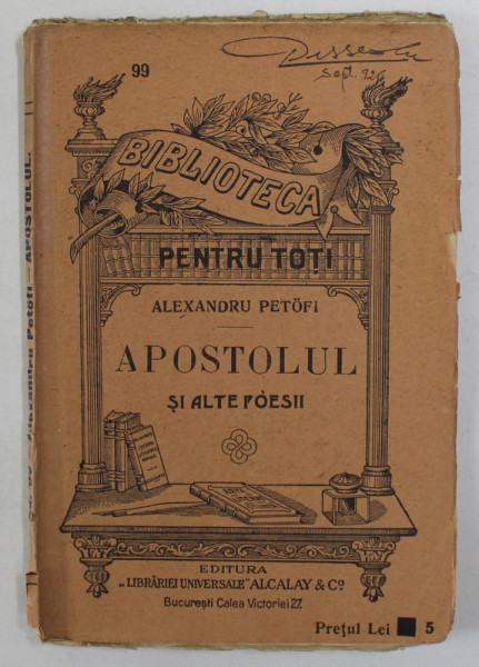 APOSTOLUL SI ALTE POESII de ALEXANDRU PETOFI , ANII '20