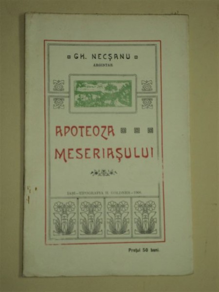 APOTEOZA MESTERULUI, de GH. NEACSU, IASI 1908