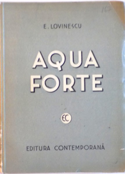 AQUA FORTE de E. LOVINESCU, 1941