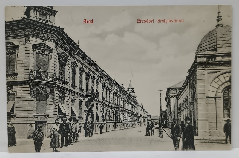 ARAD , BULEVARDUL REGINA ELISABETA , CARTE POSTALA ILUSTRATA , 1912