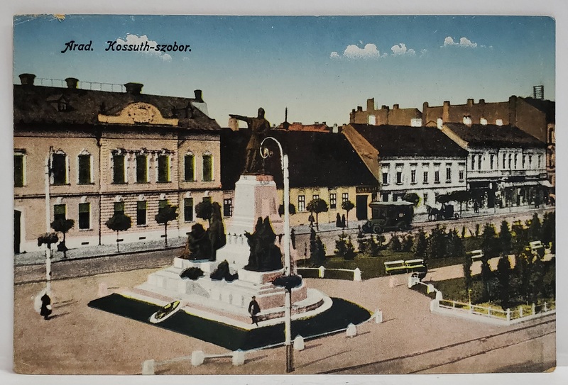 ARAD , MONUMENTUL LUI KOSSUTH , CARTE POSTALA  , INCEPUTUL SEC. XX