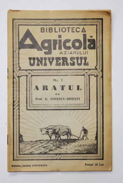 ARATUL de G. IONESCU - SISESTI , 1938