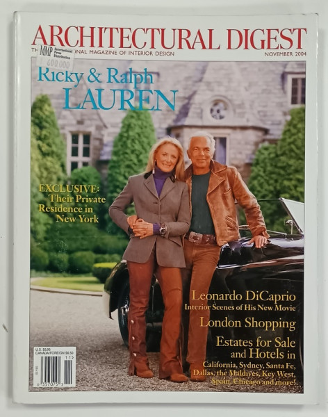ARCHITECTURAL DIGEST , THE INTERNATIONAL MAGAZINE OF INTERIOR DESIGN ,: RICKY and RALPH LAUREN , NOVEMBER 2004