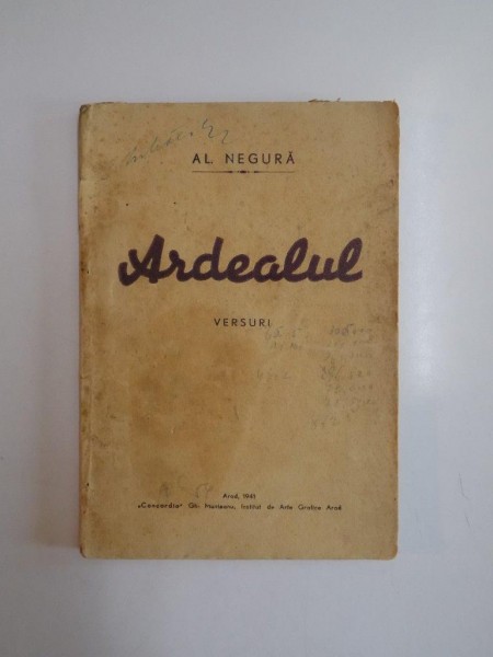 ARDEALUL , VERSURI de AL. NEGURA 1941