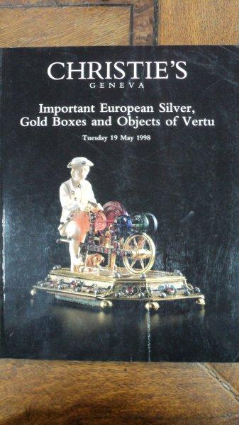 Argintarie Europeana, Casete aur si obiecte de colectie, Catalog Licitatie Christies, Geneva 1998