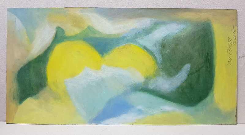 ARHITECT RADU MARIUS OCTAV -  COMPOZITIE ABSTRACTA PE GALBEN , NESEMNATA