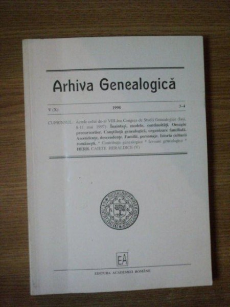 ARHIVA GENEALOGICA 1998