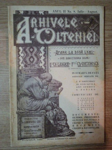 ARHIVELE OLTENIEI, ANUL II, NR. 8 IULIE- AUGUST 1923