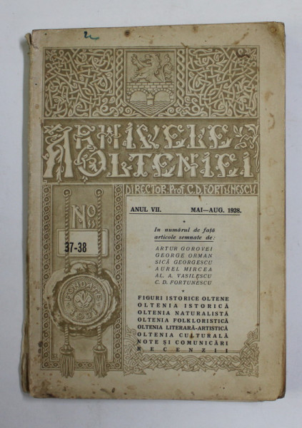 ARHIVELE OLTENIEI ANUL VII , NR. 37 - 38  , MAI - AUGUST  , 1928