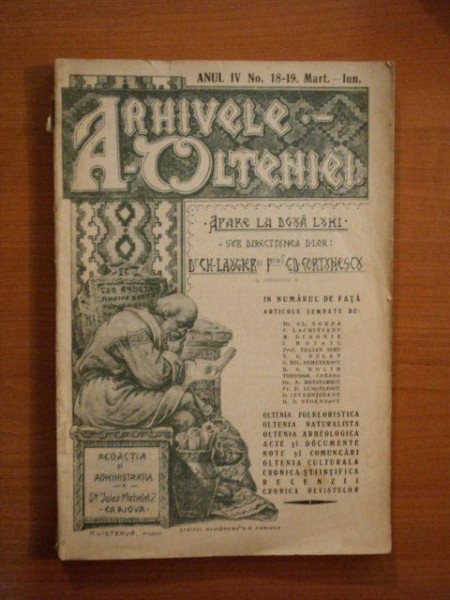 ARHIVELE OLTENIEI ANUL XIII , NR. 18 - 19  , MARTIE - IUNIE  , 1925