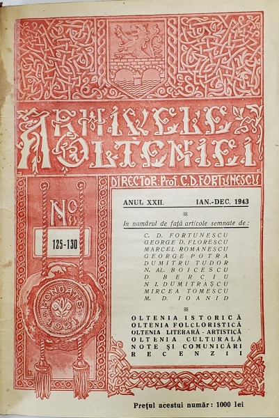 ARHIVELE OLTENIEI, ANUL XXII , NR. 125-130 , 1943