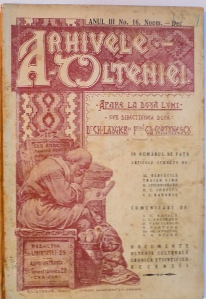 ARHIVELE OLTENIEI de C.D. FORTUNESCU, NO. 16, ANUL III, NOEM - DEC, 1924