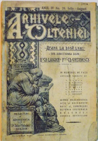 ARHIVELE OLTENIEI de C.D. FORTUNESCU, NO. 20, ANUL IV, IULIE - AUGUST, 1925
