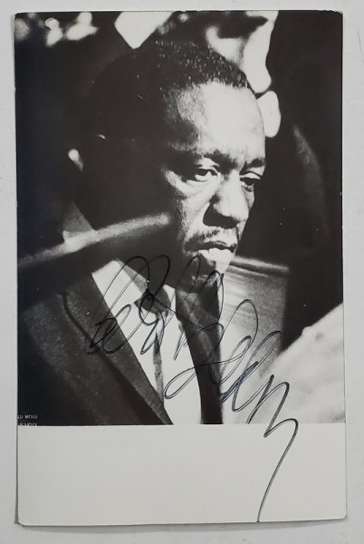 ART BLAKEY ( 1919-1990 )  , BATERIST AMERICAN  DE JAZZ , FOTOGRAFIE SEMNATA  OLOGRAF , ANII ' 70