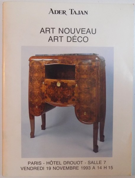 ART NOUVEAU, ART DECO, PARIS - HOTEL DROUOT - SALLE 7, VENDREDI de ADER TAJAN, 19 NOVEMBRE 1993