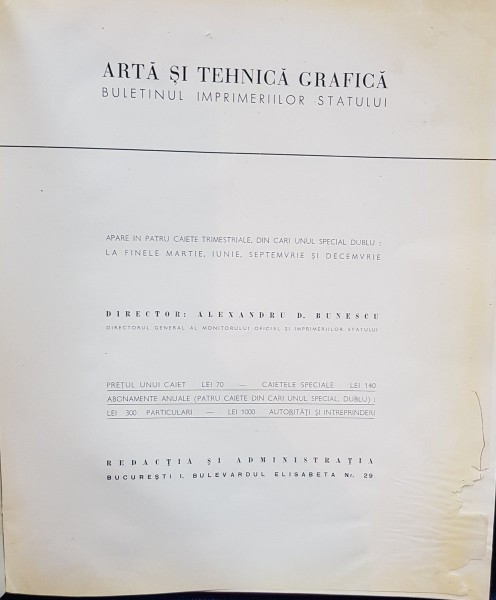 Arta si tehnica grafica, Caietul 8, Iunie-Septembrie 1939