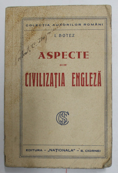 ASPECTE DIN CIVILIZATIA ENGLEZA de I.BOTEZ