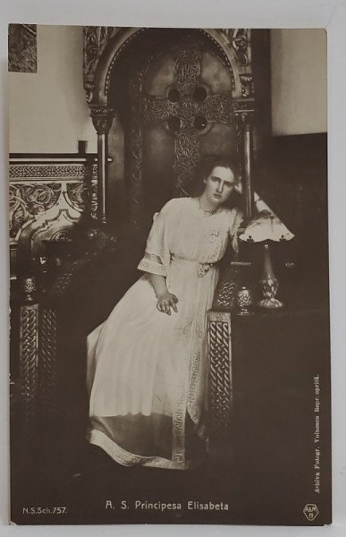 A.S.R. PRINCIPESA  ELISABETA , ARHIVA FOTOGRAF VOINESCU , CARTE POSTALA , INCEPUTUL SEC. XX