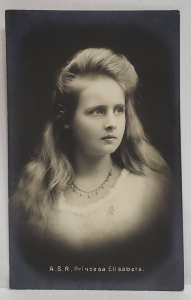 A.S.R. PRINTESA ELISABETA , FOTO. A.W. HOROWITZ , BUCURESTI , TIP CARTE POSTALA , INCEPUTUL SEC. XX