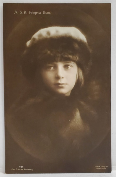 A.S.R. PRINTESA ILEANA , COPIL , FOTO JULIETTA , FOTOGRAFIE TIP CARTE POSTALA , INCEPUTUL SEC. XX