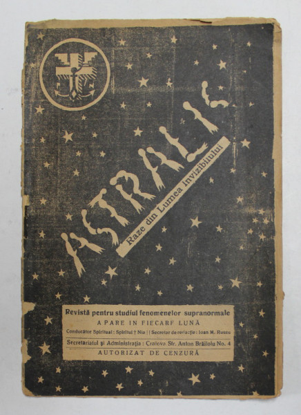 ASTRALIS - REVISTA PENTRU STUDIUL FENOMENELOR SUPRANATURALE , ANUL VI , NR. 1 , IANUARIE , 1937