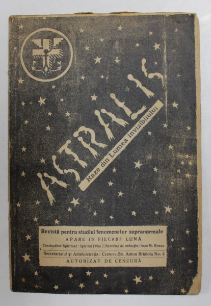 ASTRALIS - REVISTA PENTRU STUDIUL FENOMENELOR SUPRANATURALE , ANUL VI , NR. 12 , DECEMBRIE , 1937