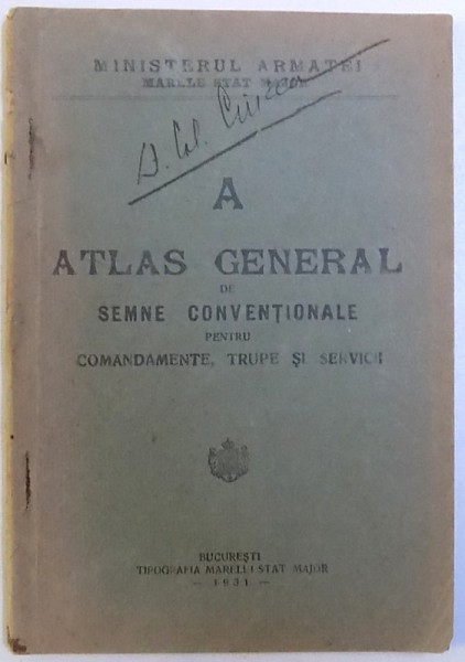 ATALS GENERAL DE SEMNE CONVENTIONALE PENTRU COMENDAMENTE , TRUPE SI SERVICII , 1931