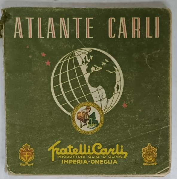 ATLANTE CARLI , ATLAS GEOGRAFIC CU TEXT IN LIMBA ITALIANA , 1958