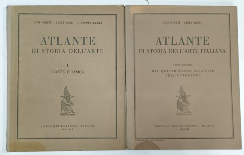 ATLANTE DI STORIA DELL 'ARTE , di UGO OJETTI , LUIGI DAMI , GIUSEPPE LUGLI , VOLUMELE I - II , TEXT IN LIMBA ITALIANA  , 1941